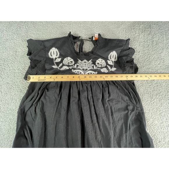 Knox Rose Shirt Womens Medium Black Cap Sleeve Embroidered Boho Floral NWOT - Picture 4 of 7